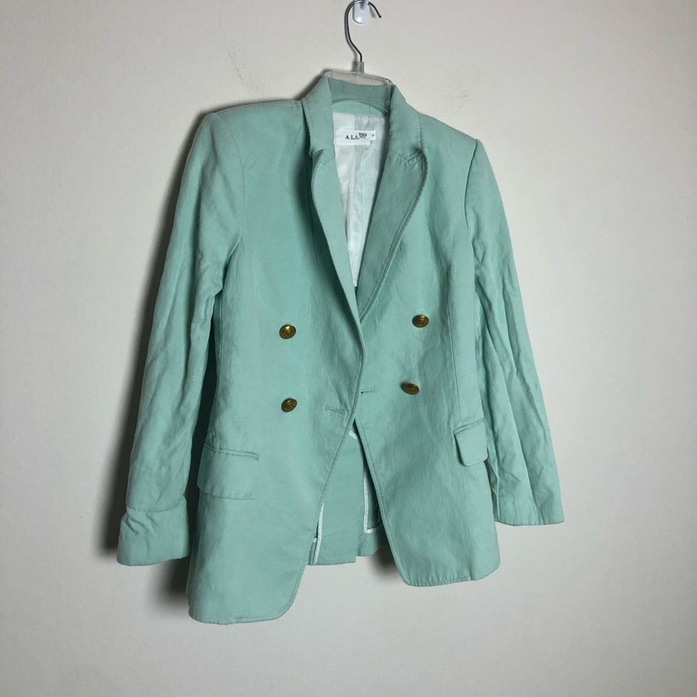 ALC Sedgwick Button Mint Blazer Jacket - Picture 7 of 13
